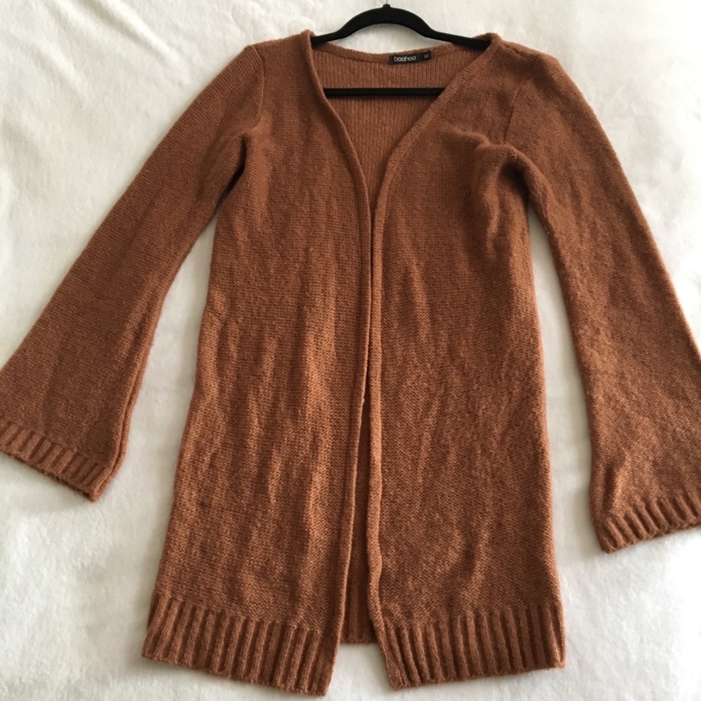 Rust brown cardigan from Boohoo